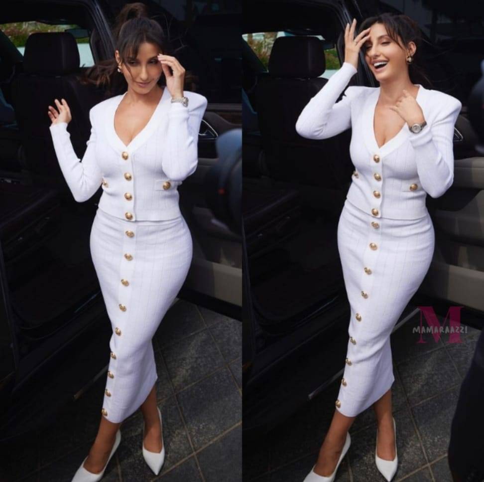 Nora Fatehi looks sizzling hot in white bodycon dress at IIFA 2023